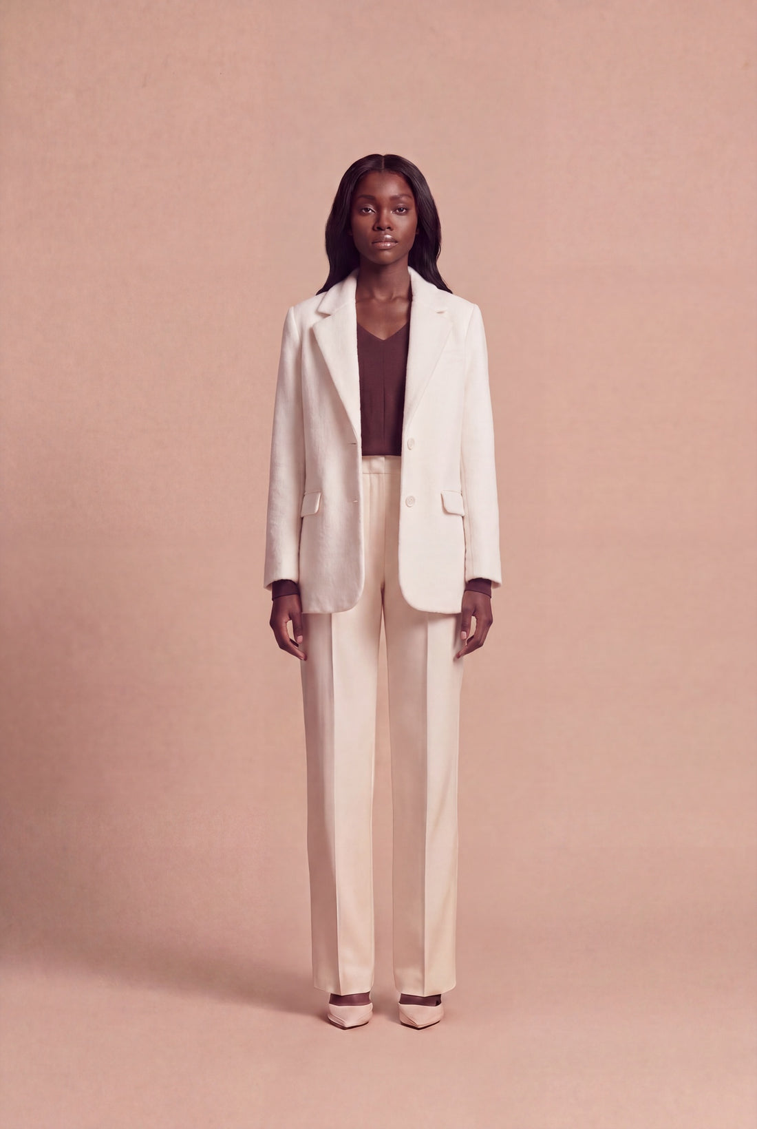 Blazer Leyla RUYA — Crème, vue de face