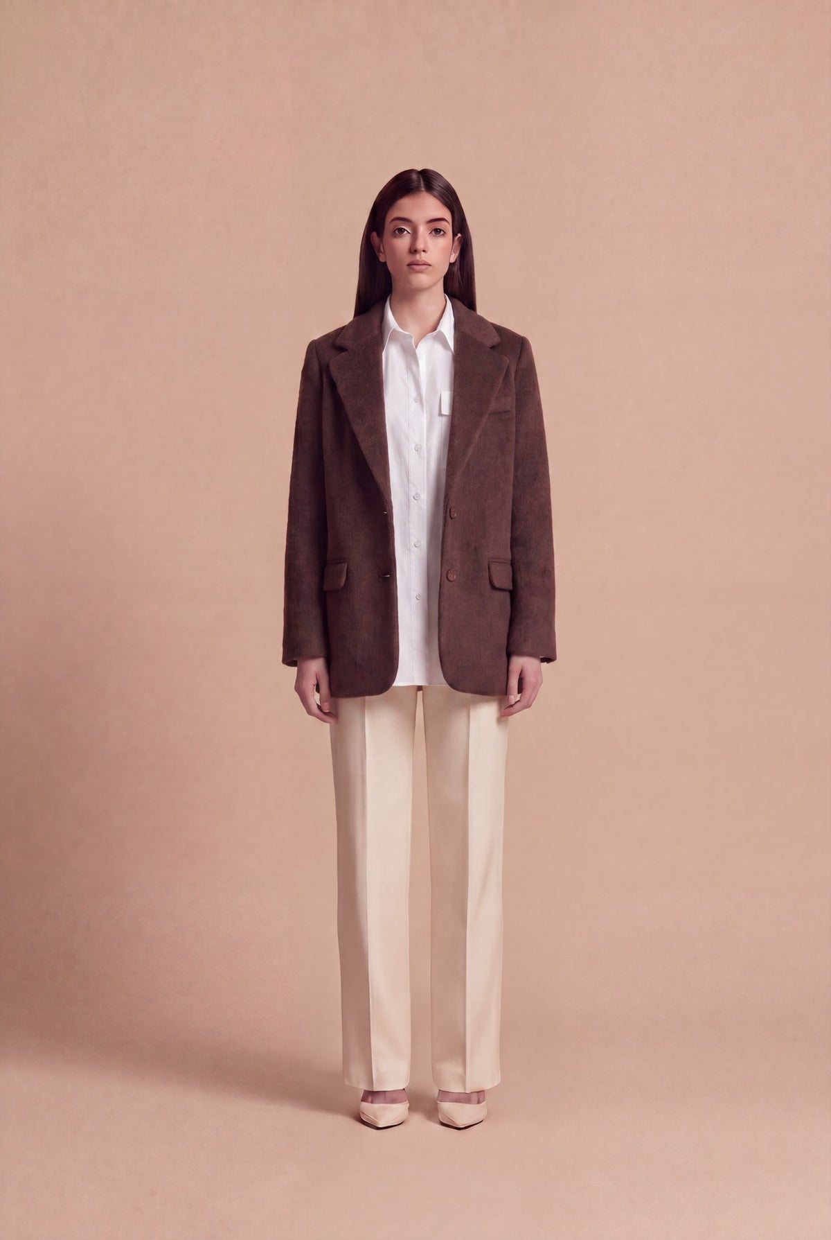 Blazer Leyla RUYA — Marron, vue de face