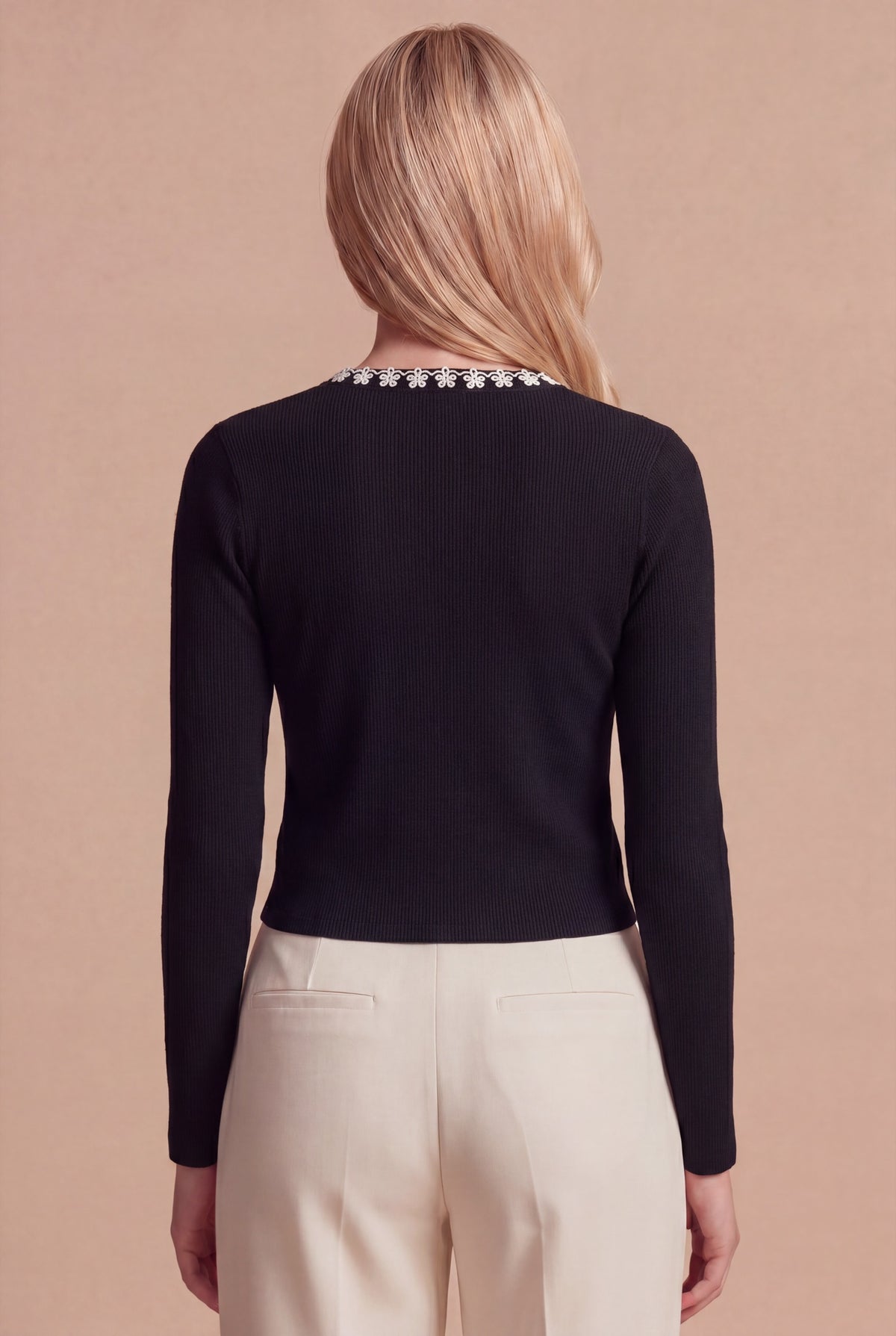 Cardigan Derya RUYA — Noir, vue de dos