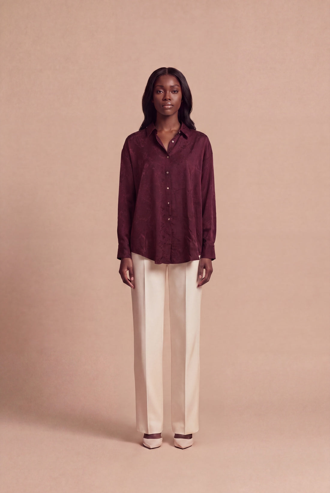 Chemise Ceyda RUYA — Bordeaux, vue de face