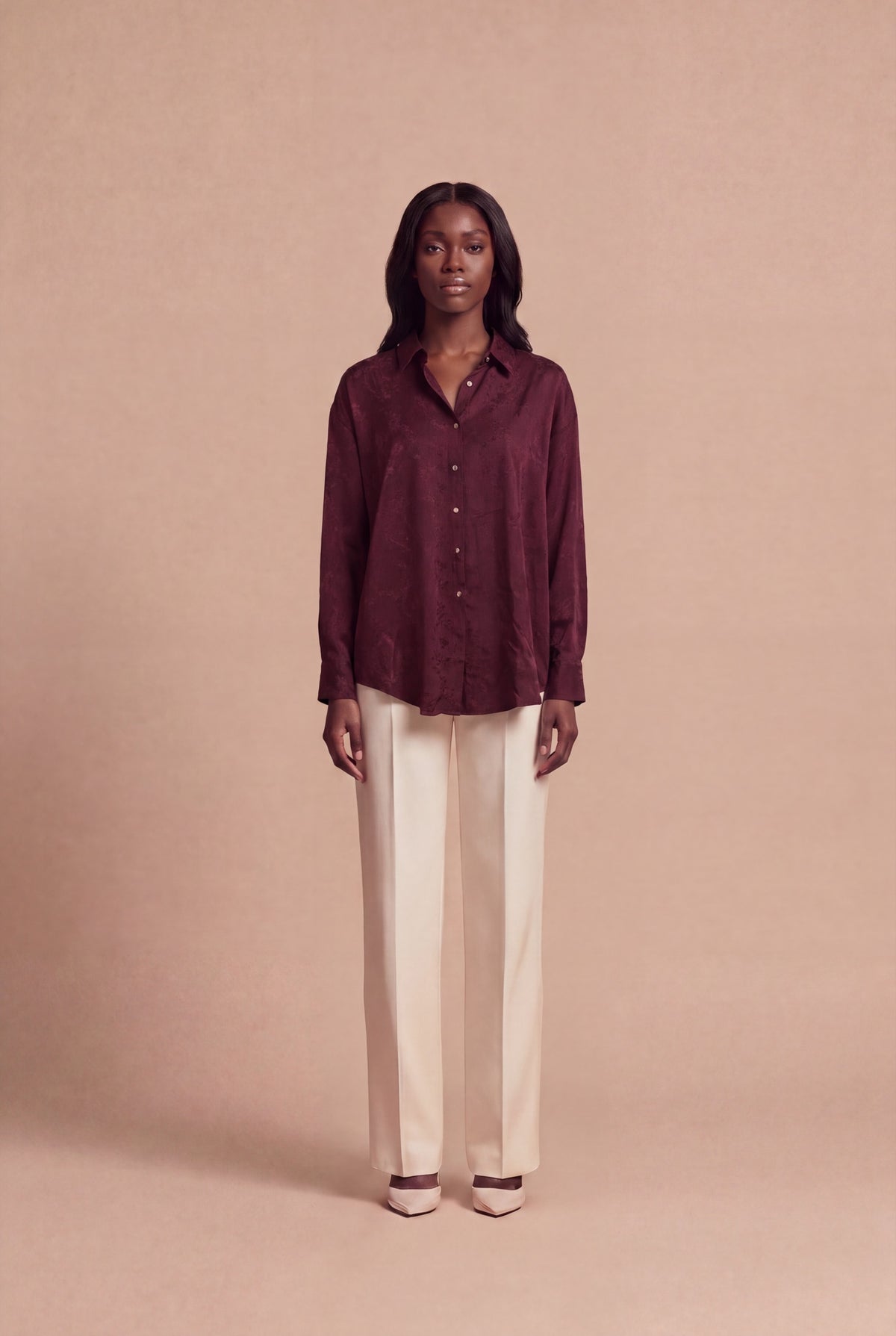 Chemise Ceyda RUYA — Bordeaux, vue de face