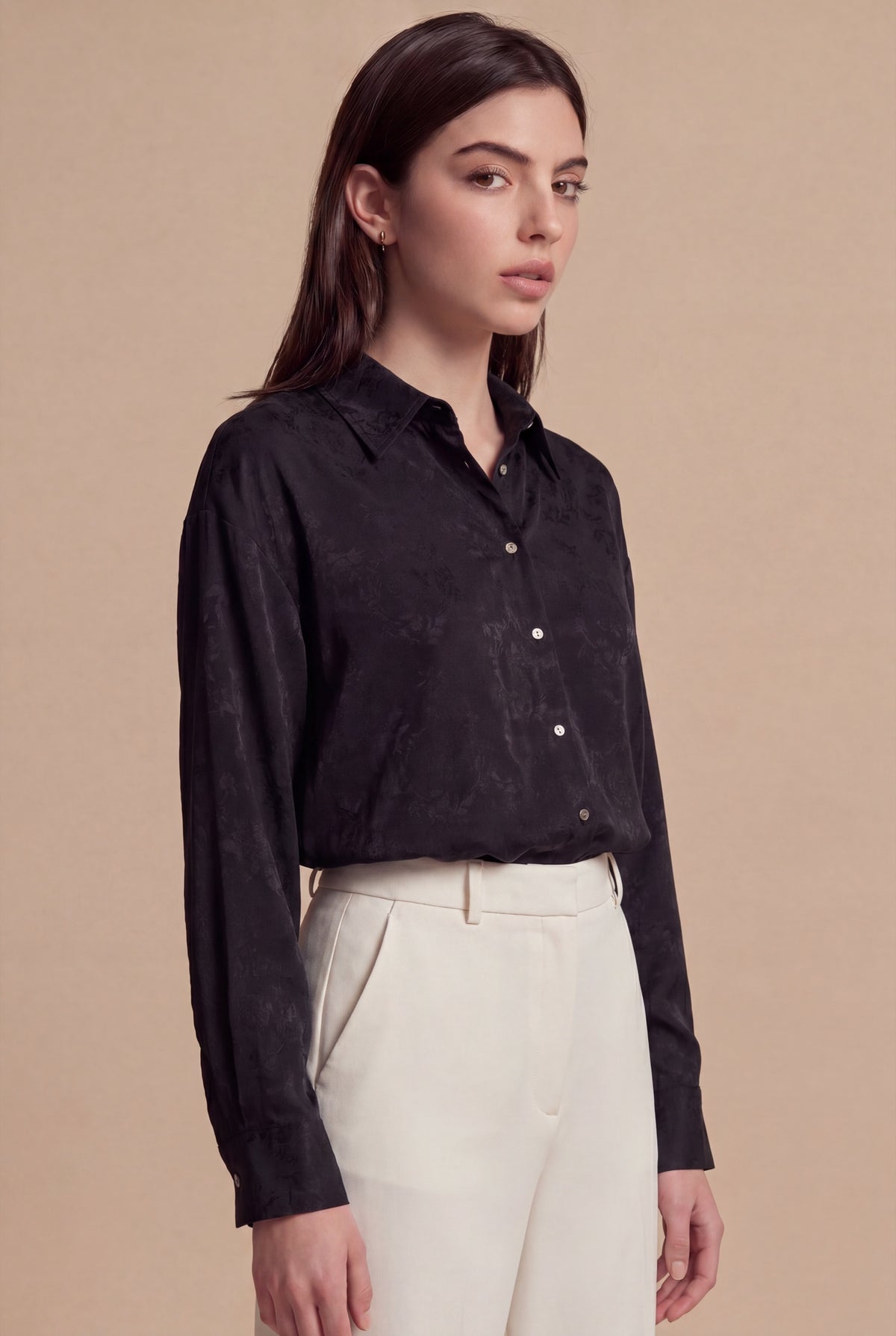 Chemise Ceyda RUYA — Noir, vue de profil