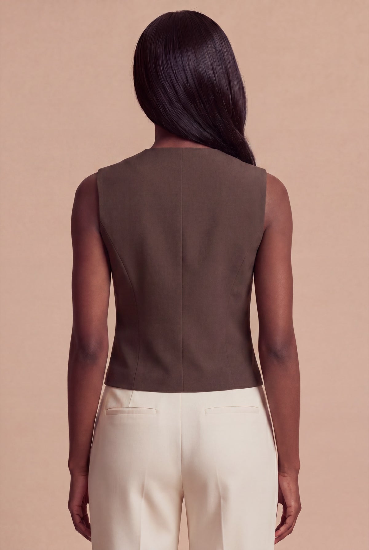 Gilet Selin RUYA — Marron, vue de dos
