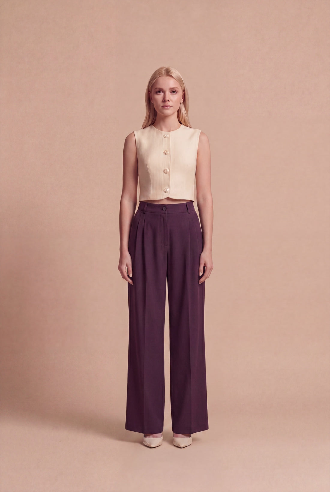 Pantalon Aylin RUYA — Bordeaux, vue de face