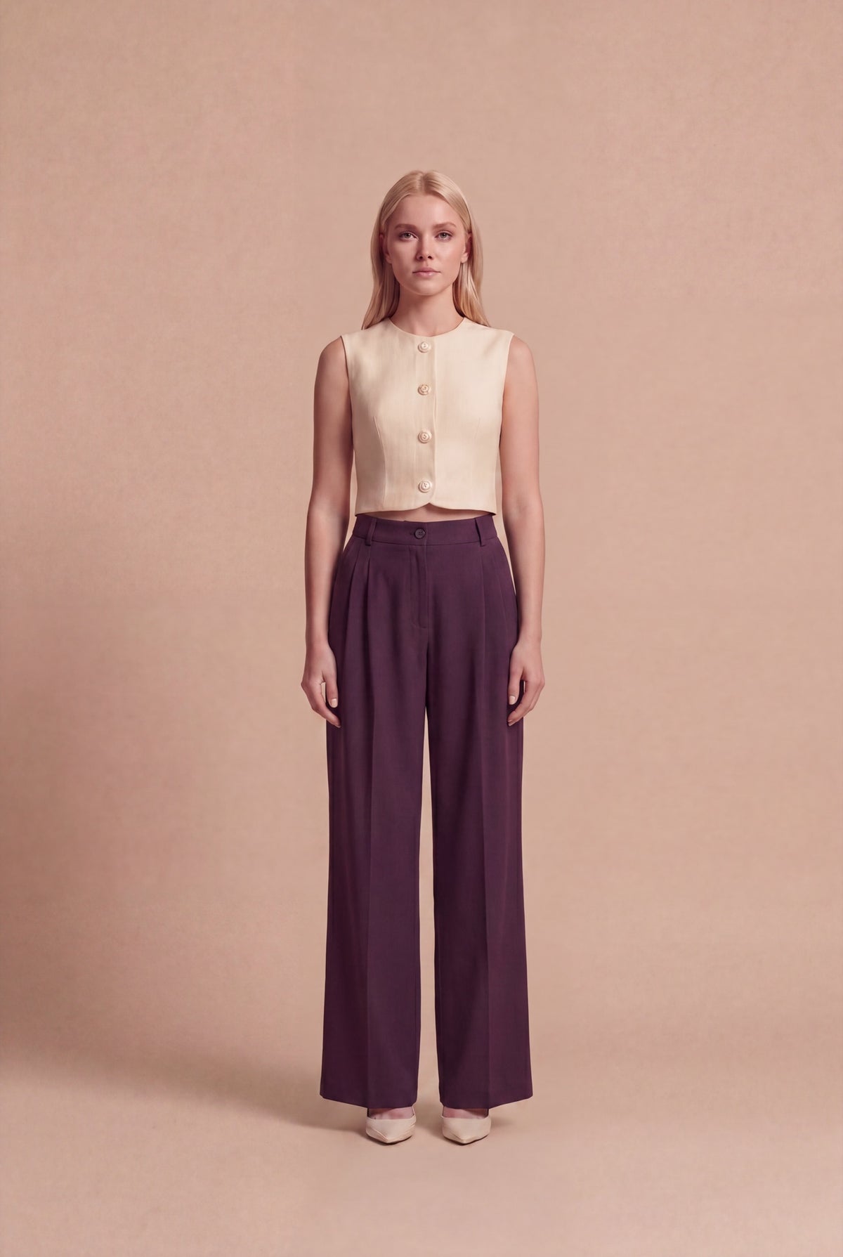 Pantalon Aylin RUYA — Bordeaux, vue de face