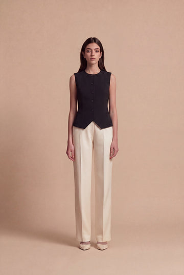 Pantalon Sena RUYA — Crème, vue de face